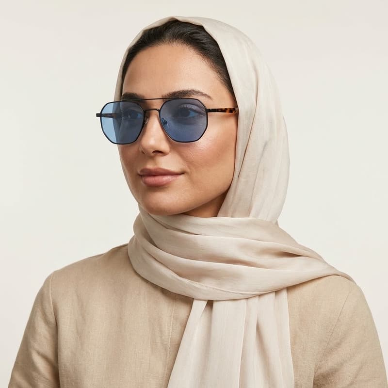 عینک آفتابی زنانه و مردانه چندضلعی UV 400 سیکس مدل سیلوانا کد OM-B07 — تصویر ۱۲