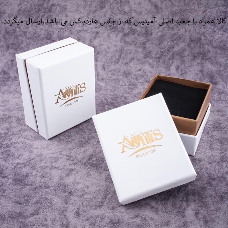 گردنبند نقره زنانه مدل یاقوت AMT-M143 — تصویر ۷