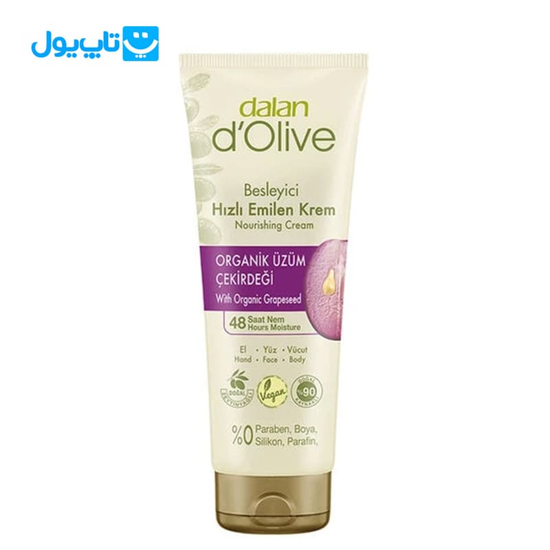 کرم آبرسان و مرطوب‌کننده دالان Dalan d’Olive حاوی روغن هسته انگور حجم 250 میلی‌لیتر