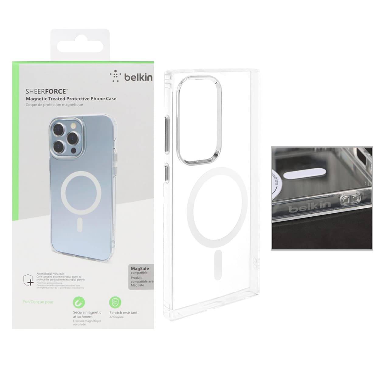 قاب اورجینال belkin شفاف Magsafe مدل Samsung Galaxy S24 Ultra (پک دار)