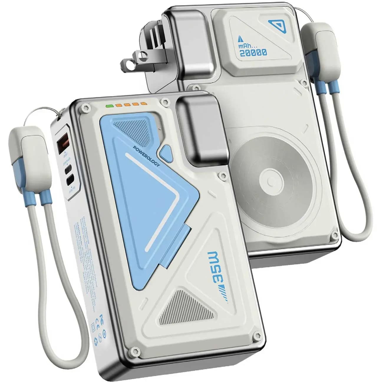 شارژر دیواری و پاوربانک وایرلس 20000 پاورولوژی مدل Powerology PPBMH104BK — تصویر ۶