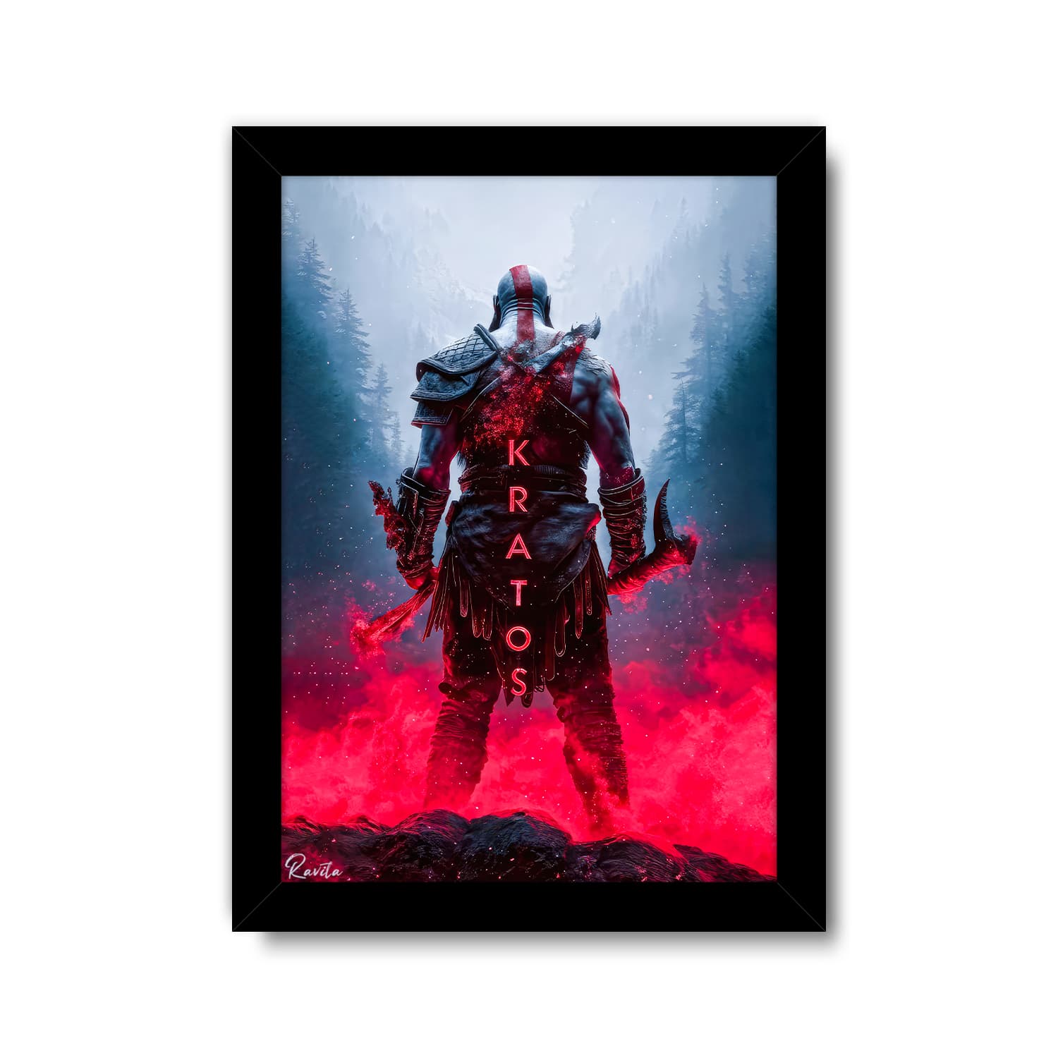 تابلو تکی راویتا طرح کریتوس خدای جنگ – Kratos God of War کد 3914