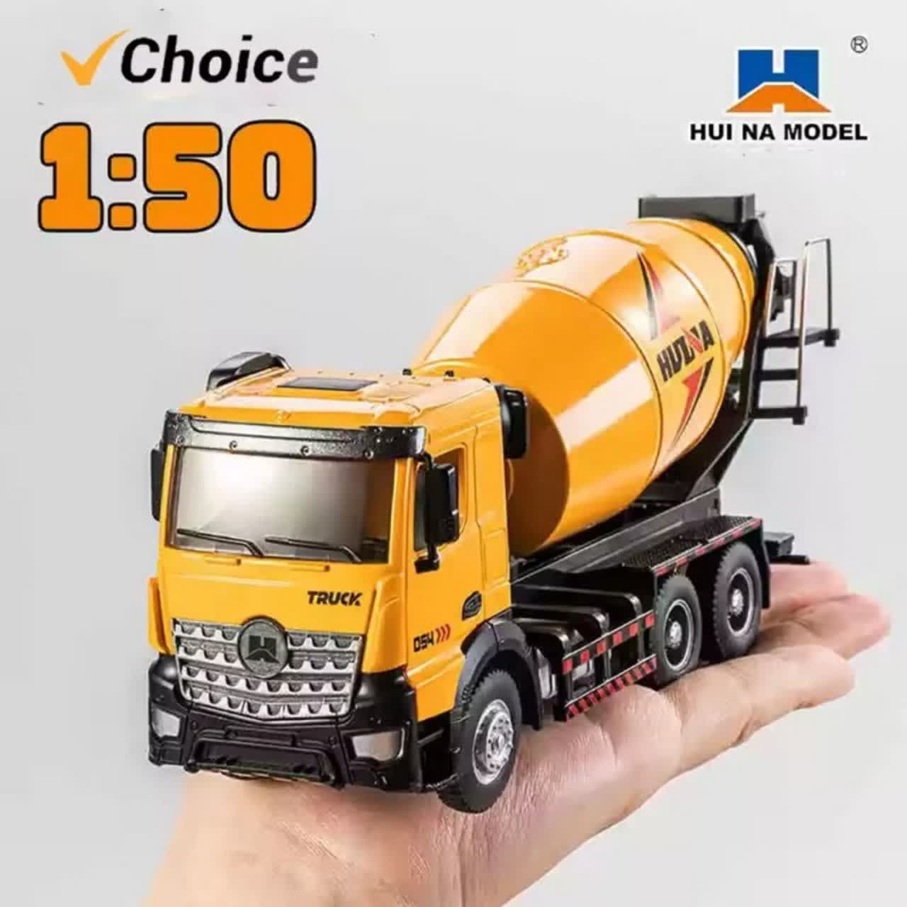 ماکت ماشین کامیون راهسازی میکسر فلزی هوینا کد HUINA MIXER TRUCK 1737 — تصویر ۶