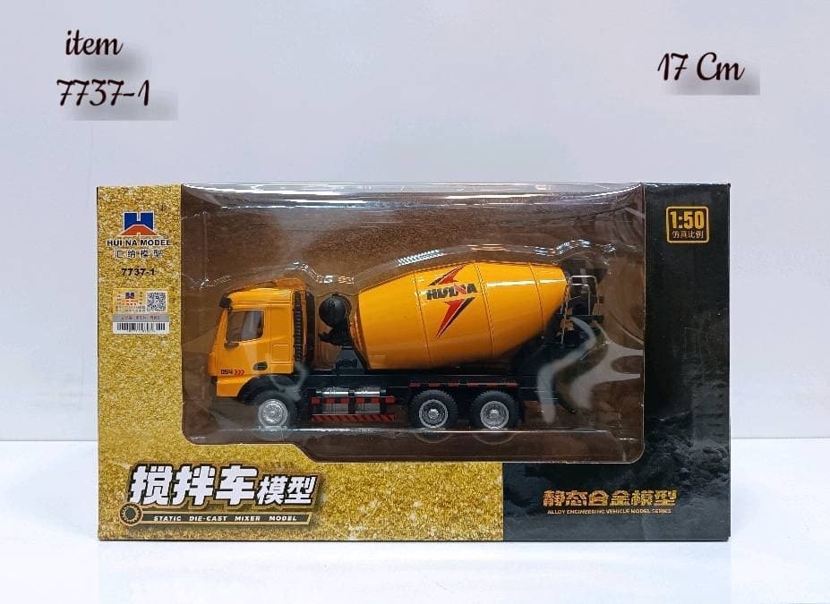 ماکت ماشین کامیون راهسازی میکسر فلزی هوینا کد HUINA MIXER TRUCK 1737 — تصویر ۷