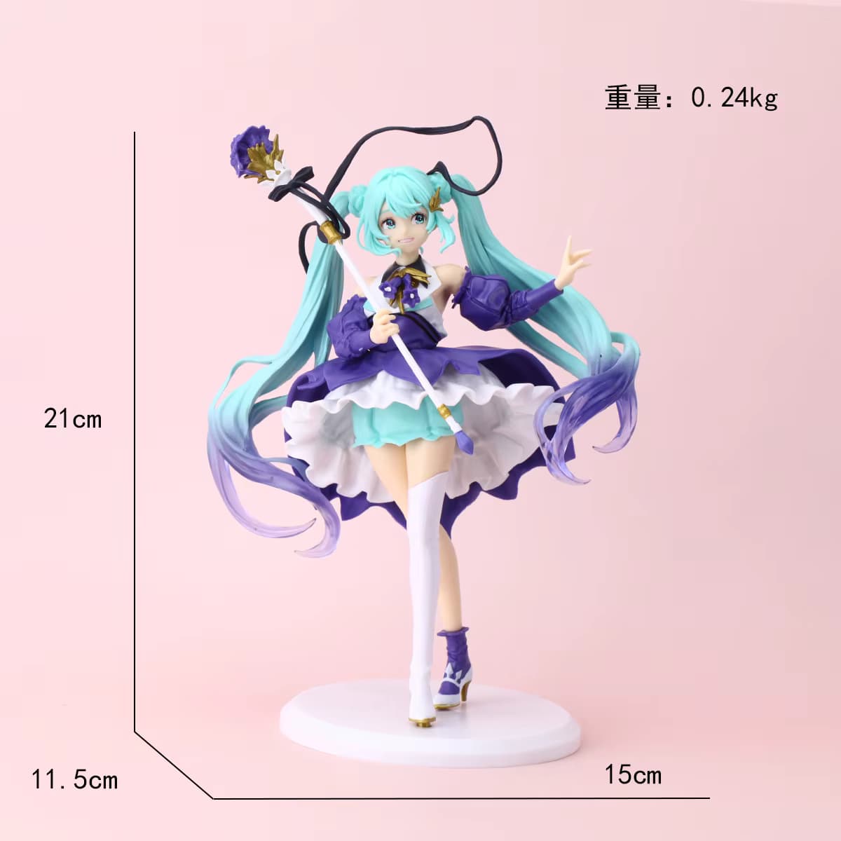 فیگور هاتسونه میکو (Hatsune Miku) با لباس بنفش — تصویر ۲