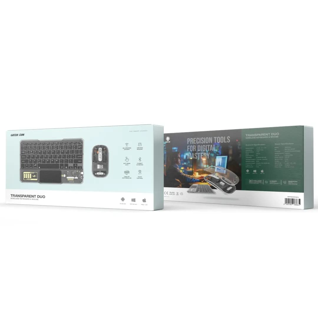 کیبورد و موس گرین لاین Transparent Duo Wireless Keyboard & Mouse