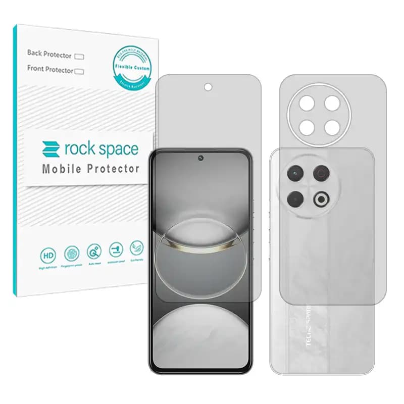 گلس مات پشت و رو تکنو Spark 30 Pro ضد لک و ضد انعکاس نانو هیدروژل برند راک اسپیس