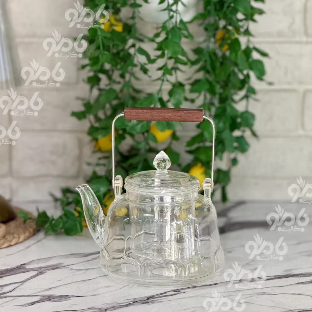 قوری پیرکس دسته چوب استیل 961/6