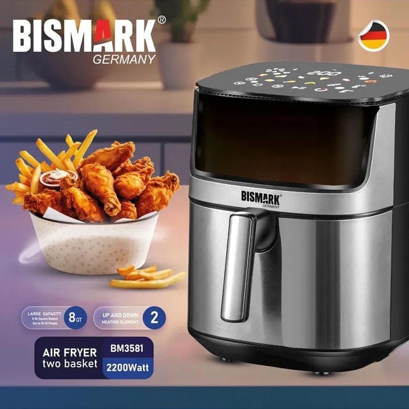 سرخ کن بیسمارک دو المنت مدل BM3581 ظرفیت ۸ لیتر — تصویر ۴