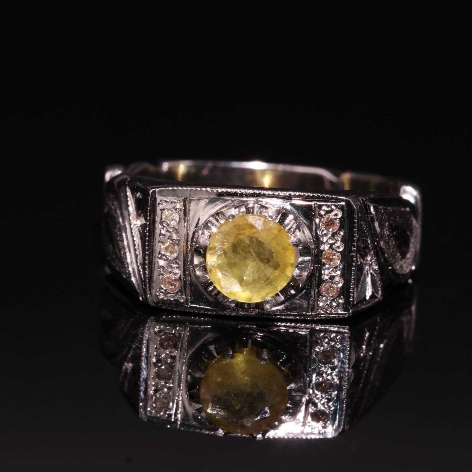 انگشتر نقره یاقوت زرد کد 12339