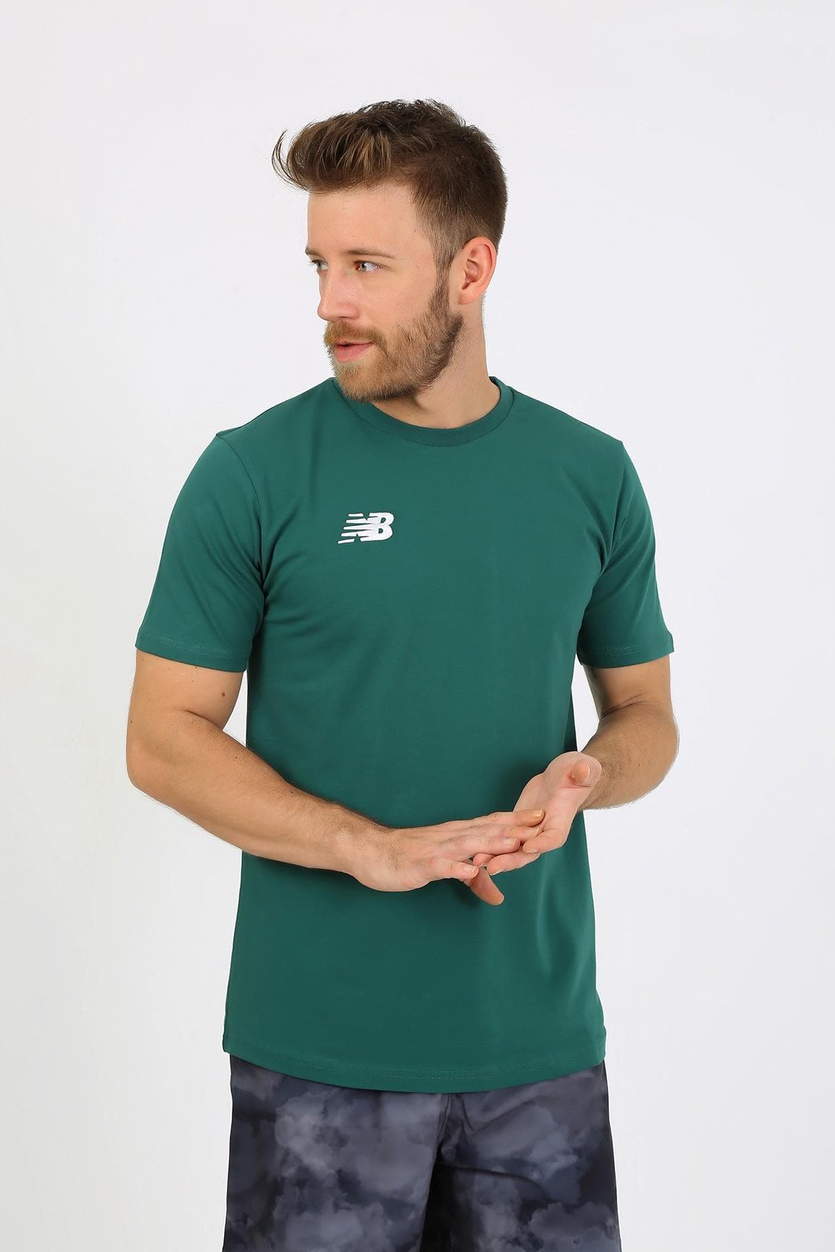 تی شرت ورزشی نیو بالانس مردانه پارچه سبز راسته Regular/رگولار Regular/رگولار اسپرت | New Balance TST2235-SPG TR — تصویر ۸