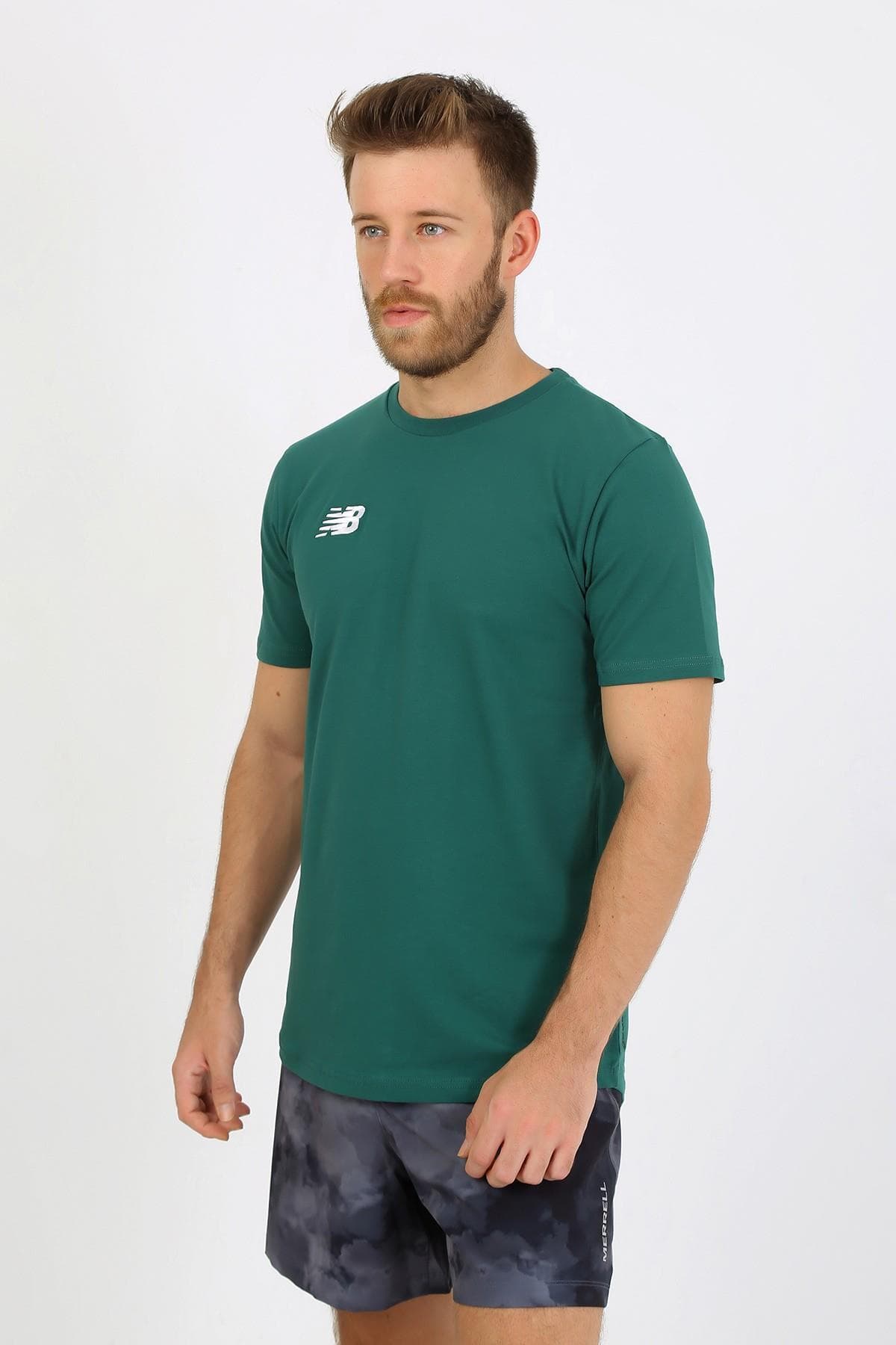 تی شرت ورزشی نیو بالانس مردانه پارچه سبز راسته Regular/رگولار Regular/رگولار اسپرت | New Balance TST2235-SPG TR — تصویر ۳
