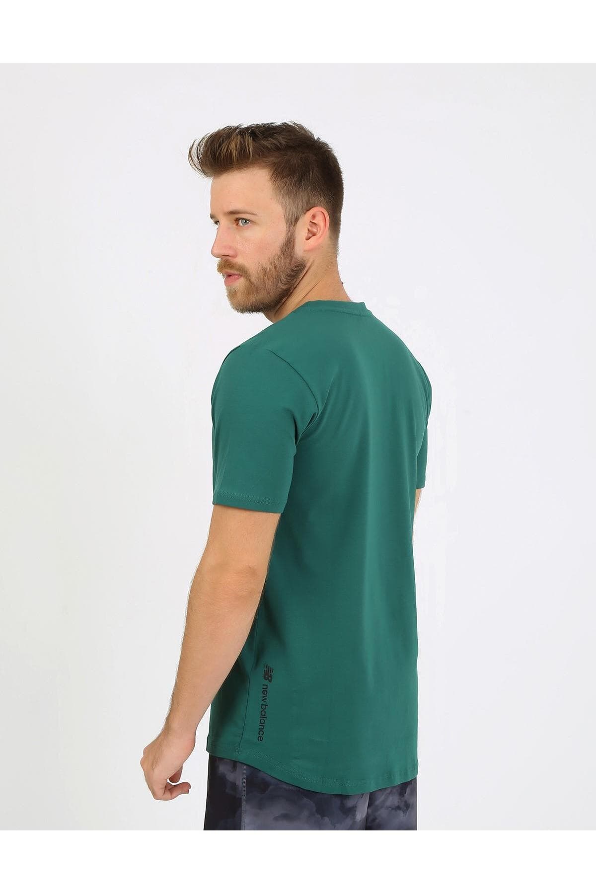 تی شرت ورزشی نیو بالانس مردانه پارچه سبز راسته Regular/رگولار Regular/رگولار اسپرت | New Balance TST2235-SPG TR — تصویر ۶