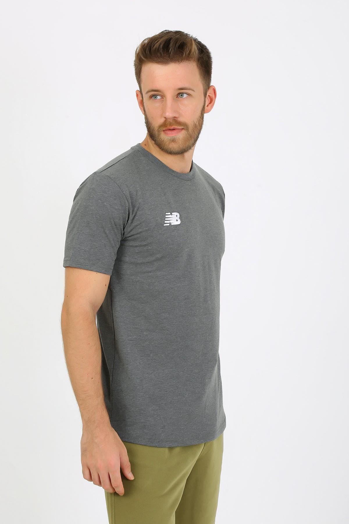 تی شرت ورزشی نیو بالانس مردانه پارچه خاکستری راسته Regular/رگولار Regular/رگولار اسپرت | New Balance TST2235-ANT TR — تصویر ۶