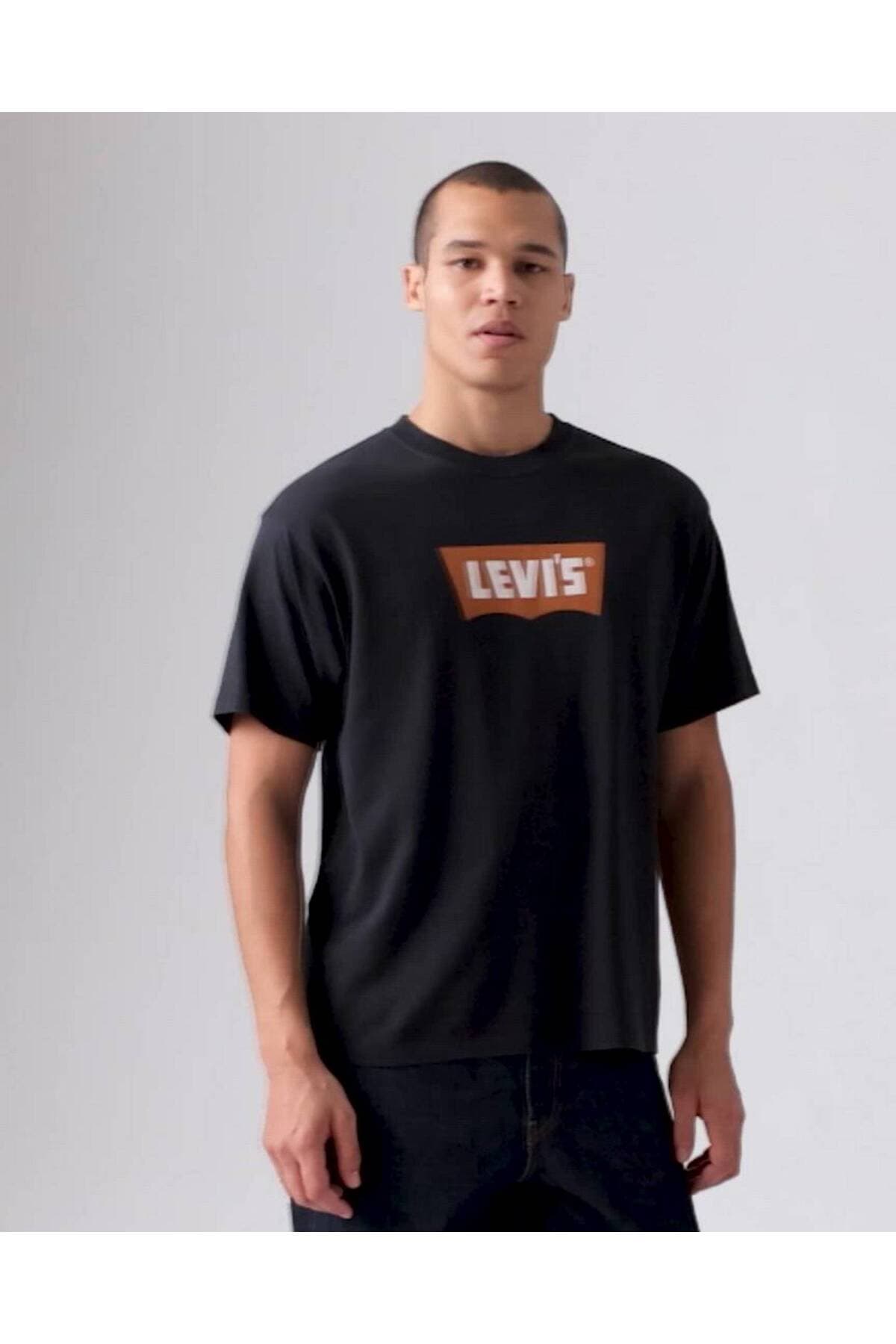 تی شرت لیوایز مردانه پنبه ای مشکی طرح دار بیسیک کژوال/روزمره | Levi’s 000RY-00020 TR