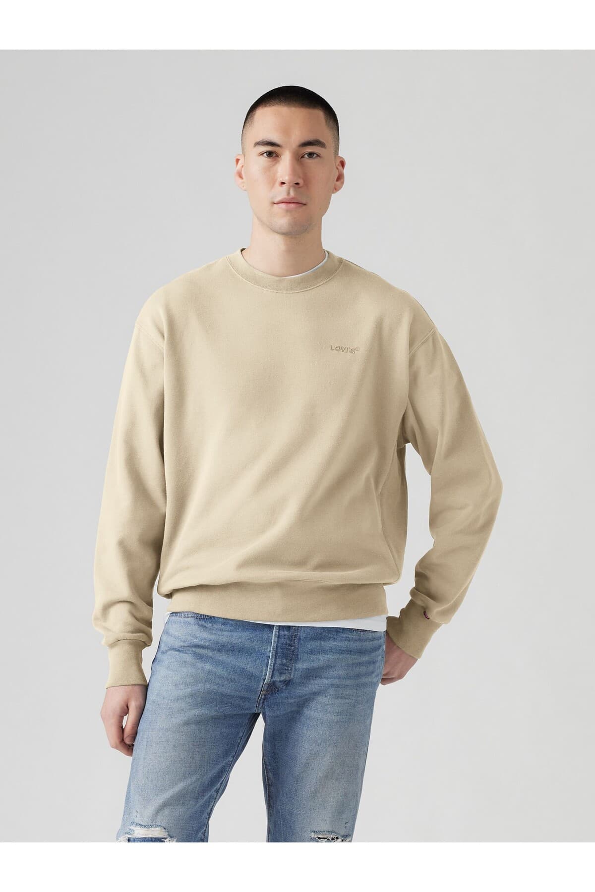 سویشرت لیوایز مردانه پنبه ای کرم رنگ راسته بیسیک Daily/روزانه | Levi’s A9244-0005B TR