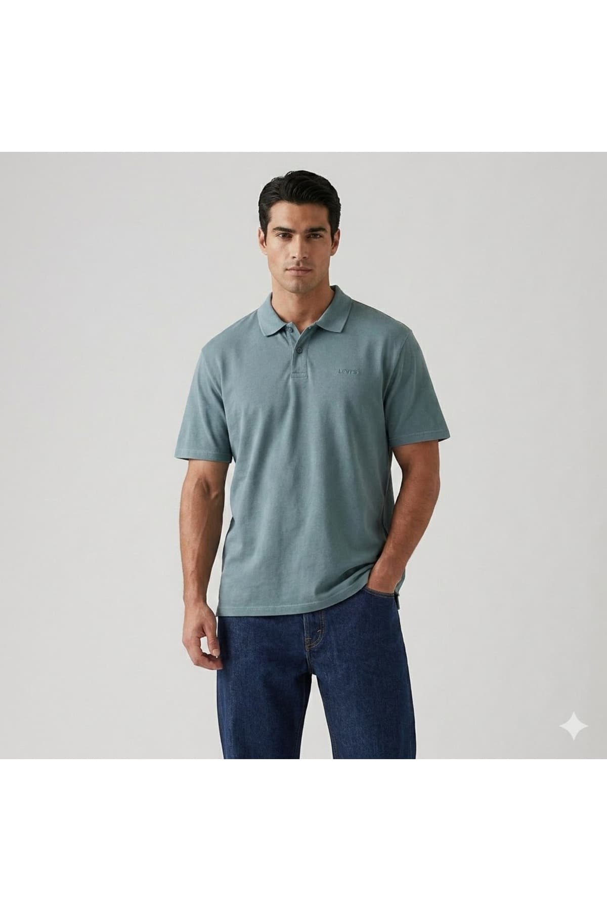 پولوشرت لیوایز مردانه پنبه ای آبی بیسیک راسته Regular/رگولار بیسیک Daily/روزانه | Levi’s 53683468 TR