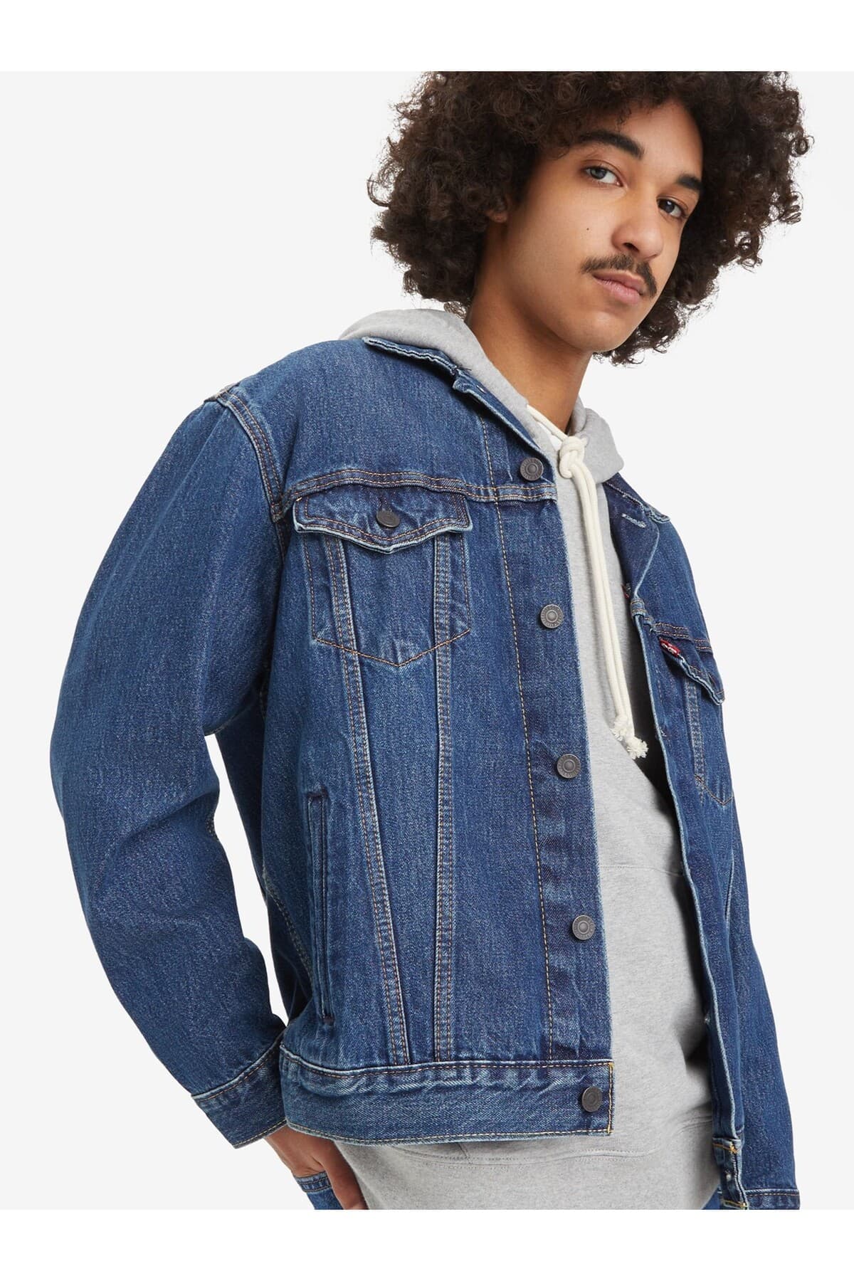 کت لیوایز مردانه پنبه ای آبی راسته Relaxed/ریلکس Relaxed/ریلکس کژوال/روزمره | Levi’s 001TP TR — تصویر ۳