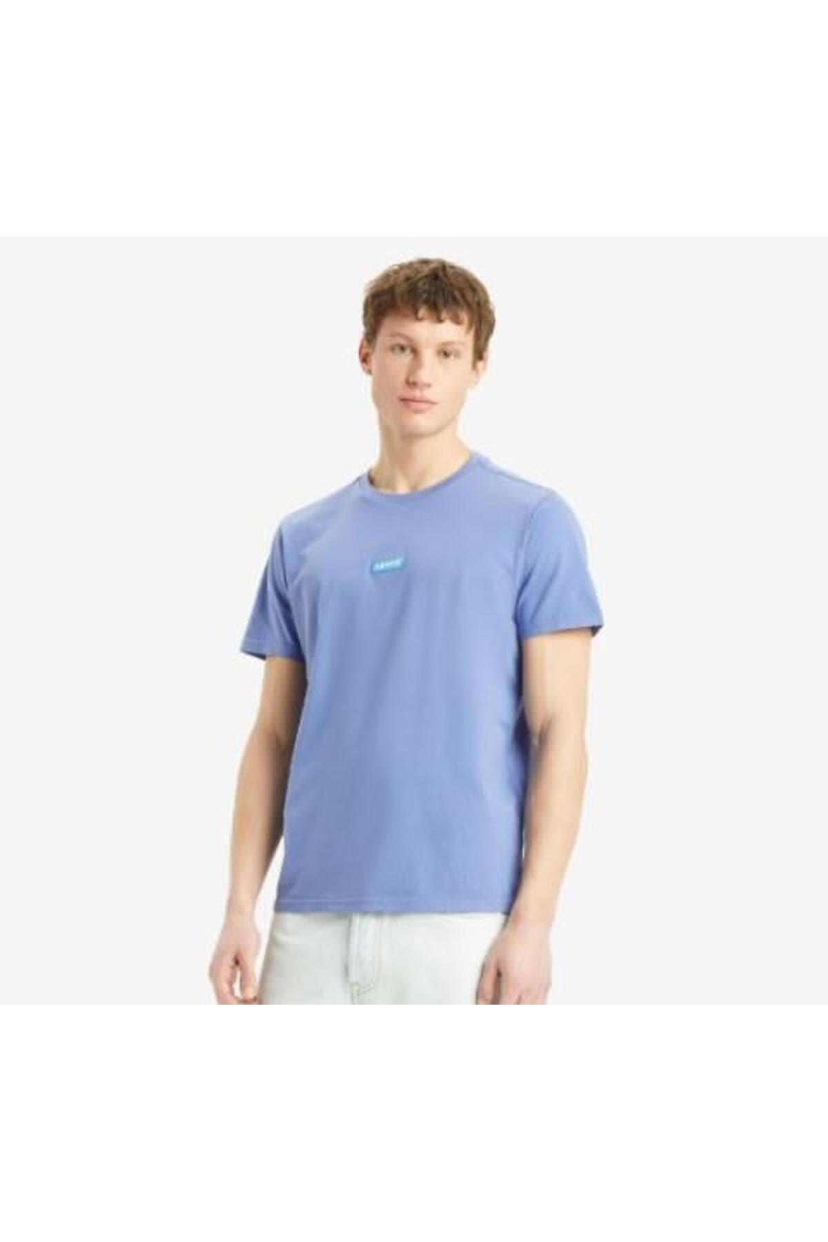 تی شرت ورزشی لیوایز مردانه 100% پنبه آبی راسته Relaxed/ریلکس Relaxed/ریلکس Daily/روزانه | Levi’s A7772 TR