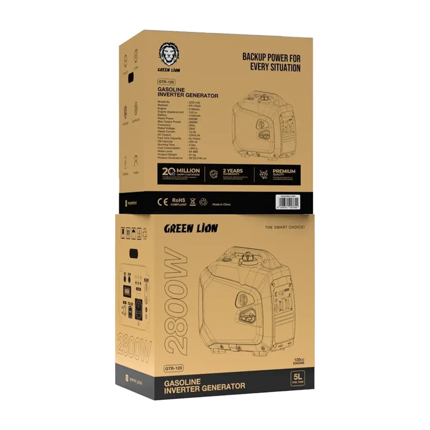 ژنراتور برق گرین لاین Gasoline Inverter GTR120 — تصویر ۳