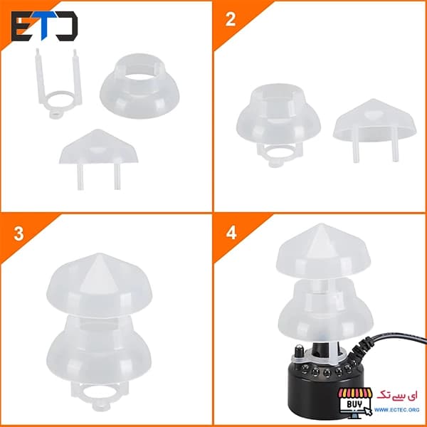 ماژول تولید بخار سرد اولتراسونیک (اتومیزر) 550mL در ساعت چراغ دار — تصویر ۴