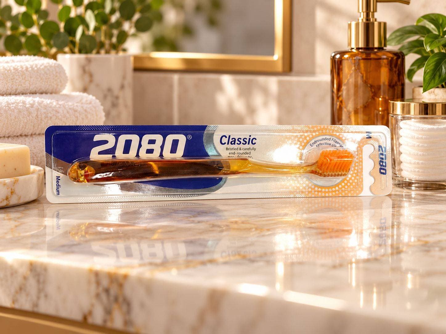 مسواک 2080 مدل کلاسیک Classic بدنه زرد