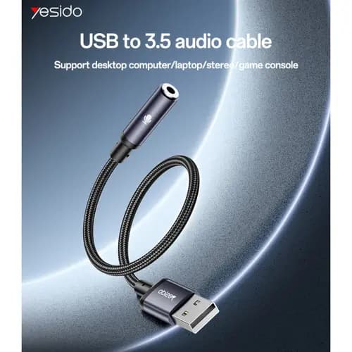 تبدیل کابل AUX به USB یسیدو Yesido YAU46 — تصویر ۲