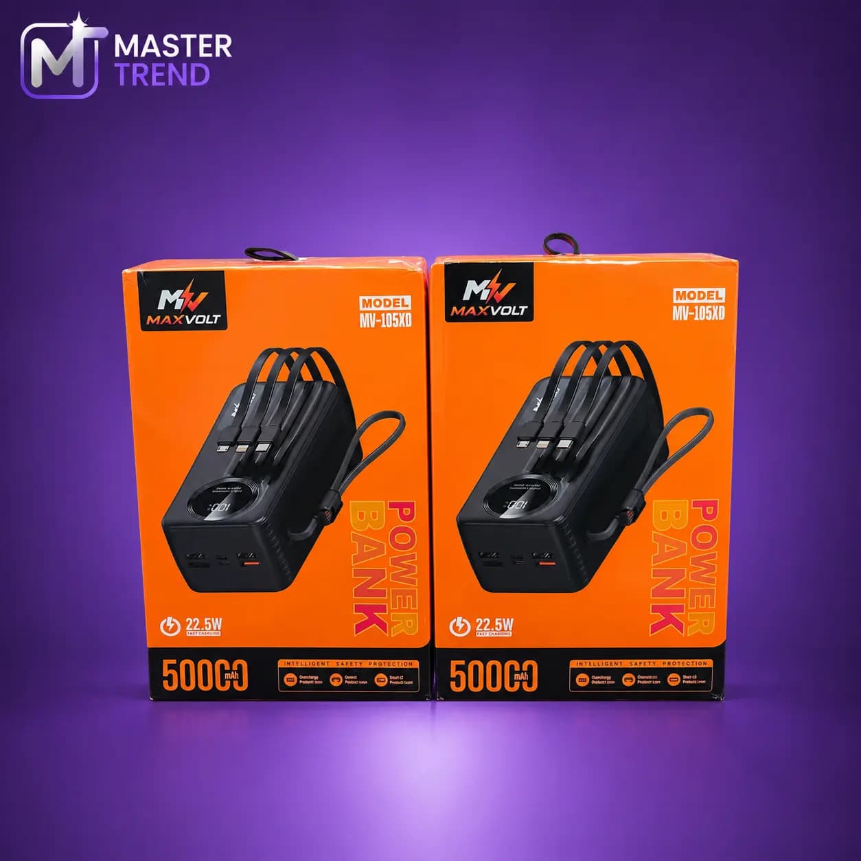 پاوربانک MAXVOLT MV-105XD ظرفیت 5000mAh شارژ سریع 22.5W