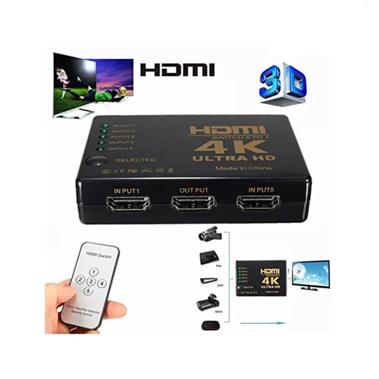 سوئیچ HDMI مدل UH-501 1 به 5 پورت ریموت دار — تصویر ۲