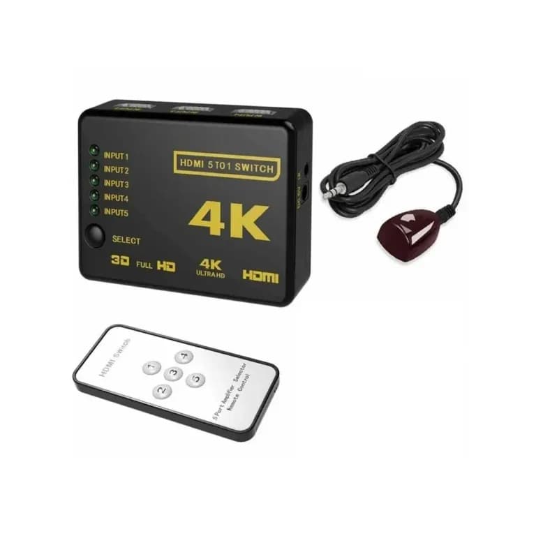 سوئیچ HDMI مدل UH-501 1 به 5 پورت ریموت دار