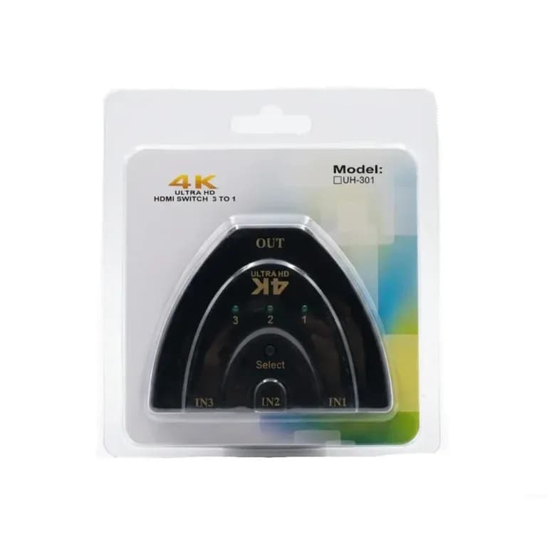 سوئیچ HDMI مدل UH-301 برند XP (اکس پی) 1 به 3 پورت دستی