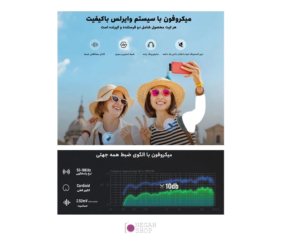 میکروفون بی سیم دو کاناله Neewer KM15 Type C — تصویر ۵
