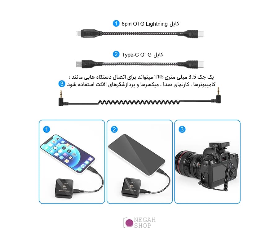 میکروفون بی سیم پلوز Puluz PU3154B — تصویر ۵