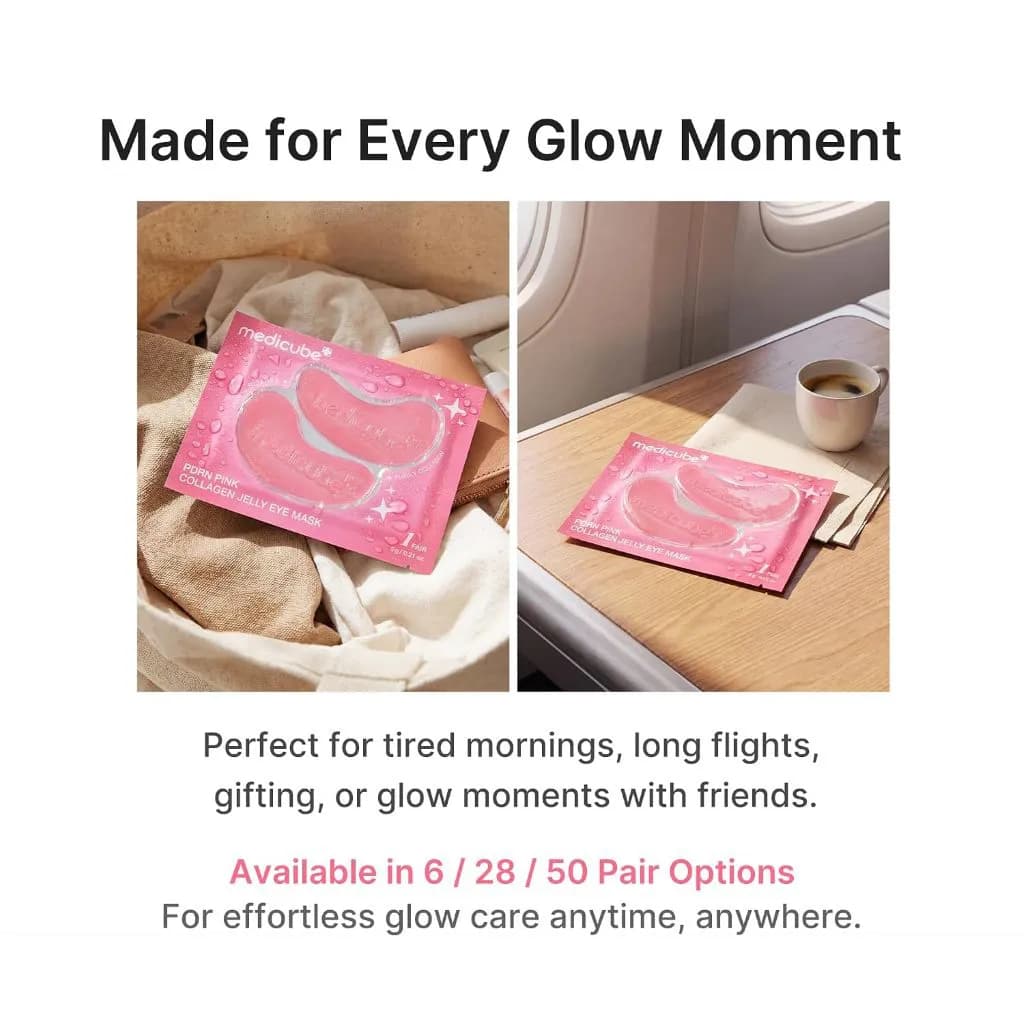 ماسک ژله ‌ای دور چشم کلاژن صورتی PDRN مدیکیوب 28 جفت — تصویر ۶