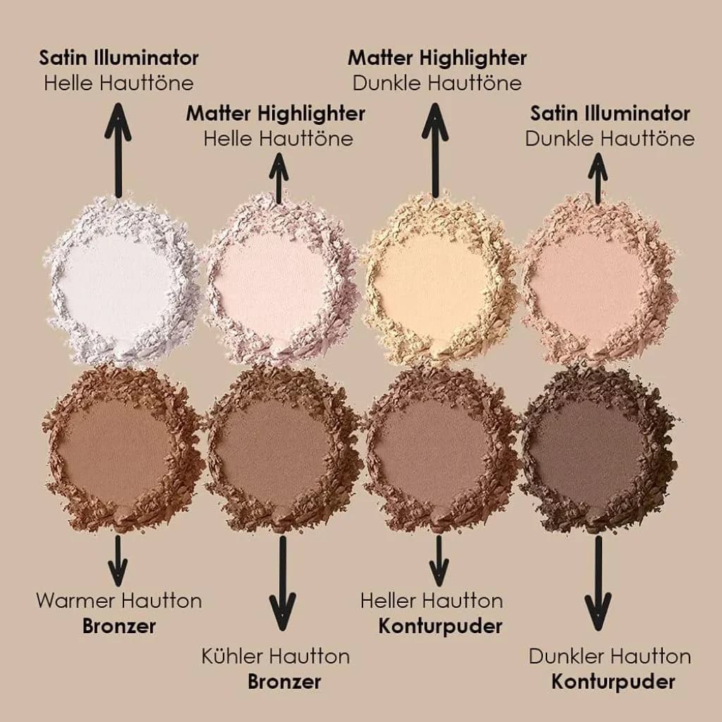 پالت کانتور و هایلایتر حرفه‌ای نیکس ۸ رنگ مدل Highlight & Contour Pro Palette — تصویر ۳