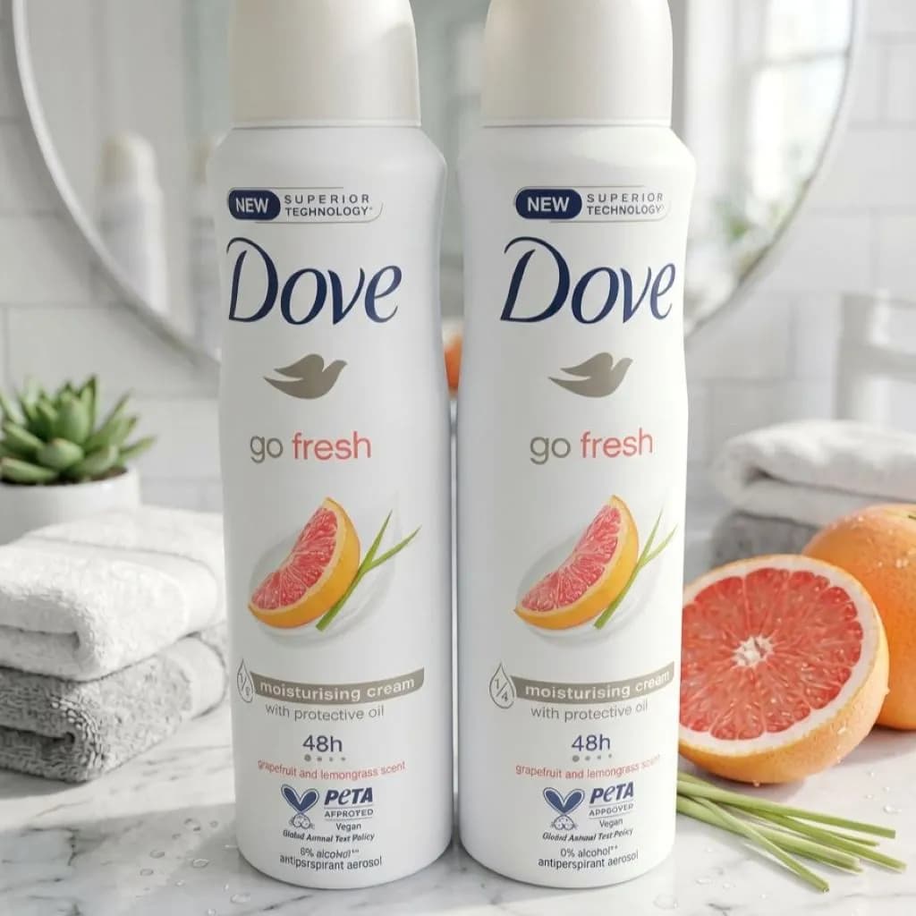 اسپری ضدتعریق داو Go Fresh رایحه گریپ ‌فروت و علف لیمو 150 میل — تصویر ۲