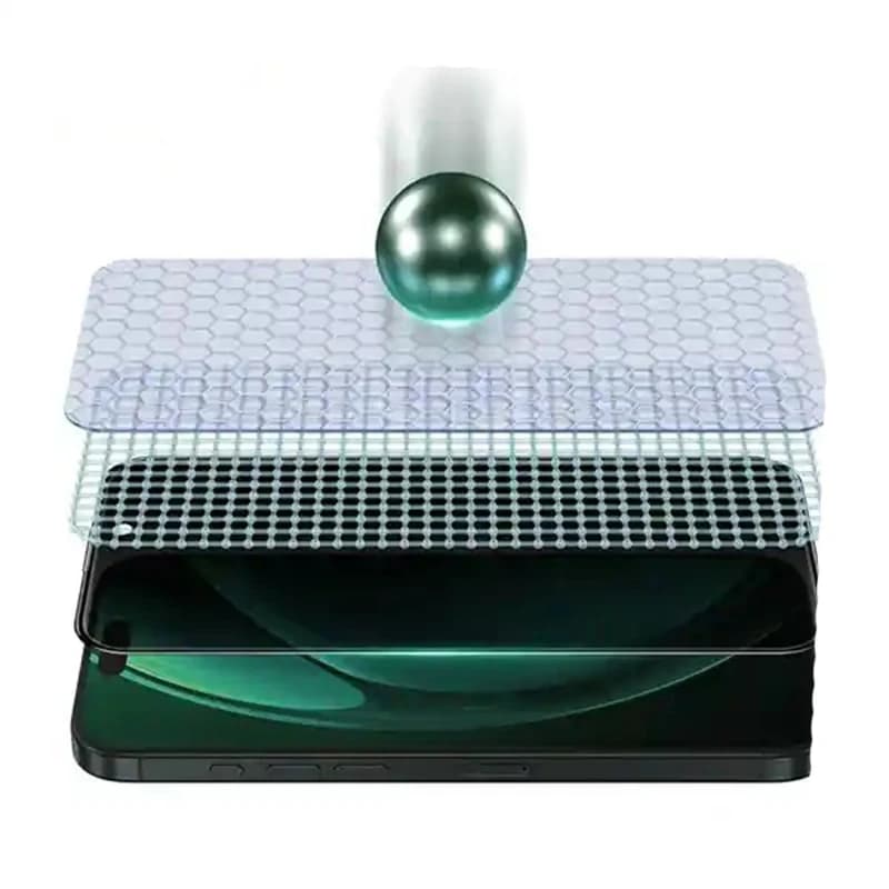 گلس حریم شخصی تمام صفحه تمام چسب گرین لاین آیفون iPhone 16 Pro Green Lion Diego Pet Privacy — تصویر ۴