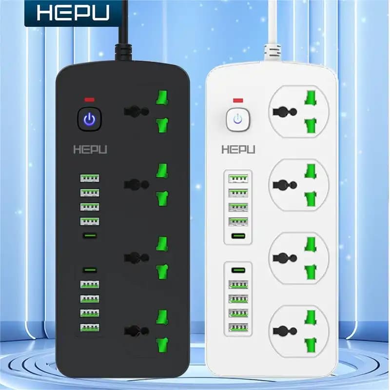 چند راهی هپو H05 3000W با 8 ورودی usb و 2 PD مقاوم در برابر شعله و شوک الکتریکی کیفیت عالی