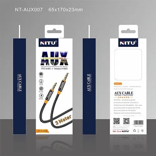 کابل 1 به 1 صدا (AUX) طول 3 متر نیتو (Nitu) مدل NT-AUX007 — تصویر ۲