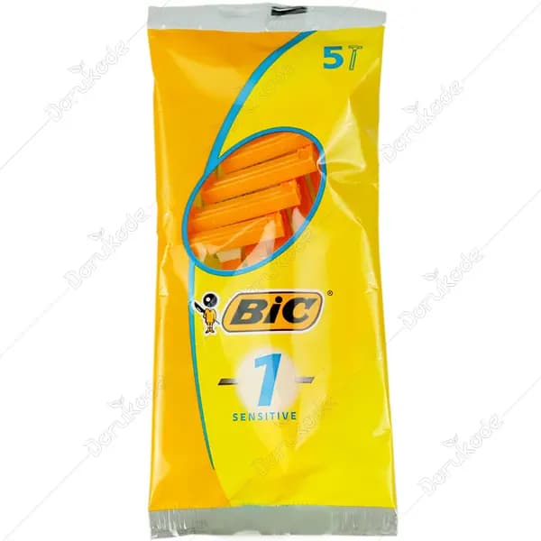 تیغ تک لبه پوست حساس بیک (5 عددی)