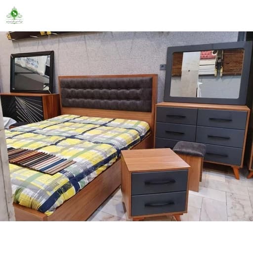 تخت خواب دو نفره مدل ویدا بدون کشو بدون تشک مبلمان فرنا مدل 1145397