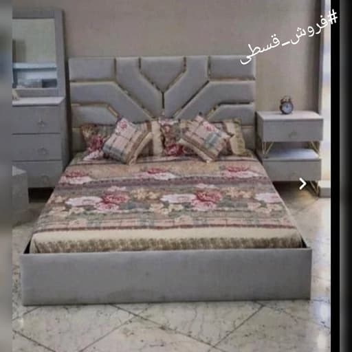 تختخواب یک و نیم نفره مدل لیزری120 مبلمان فرنا مدل 1145364