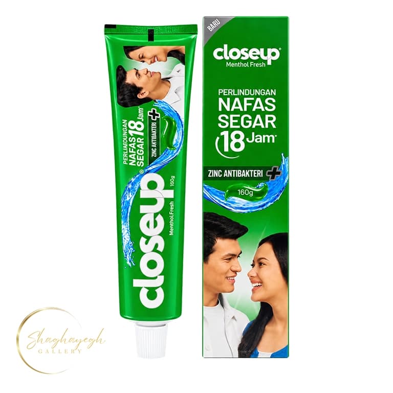 خمیر دندان کلوز آپ منتول فرش ۱۶۰ گرم Closeup Menthol Fresh Active Zinc