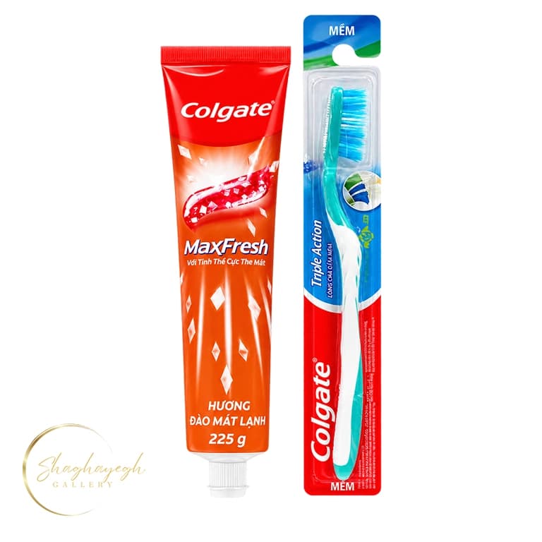 خمیر دندان کلگیت مکس فرش هلو یخی همراه مسواک ۲۲۵ گرم Colgate MaxFresh Icy Peach