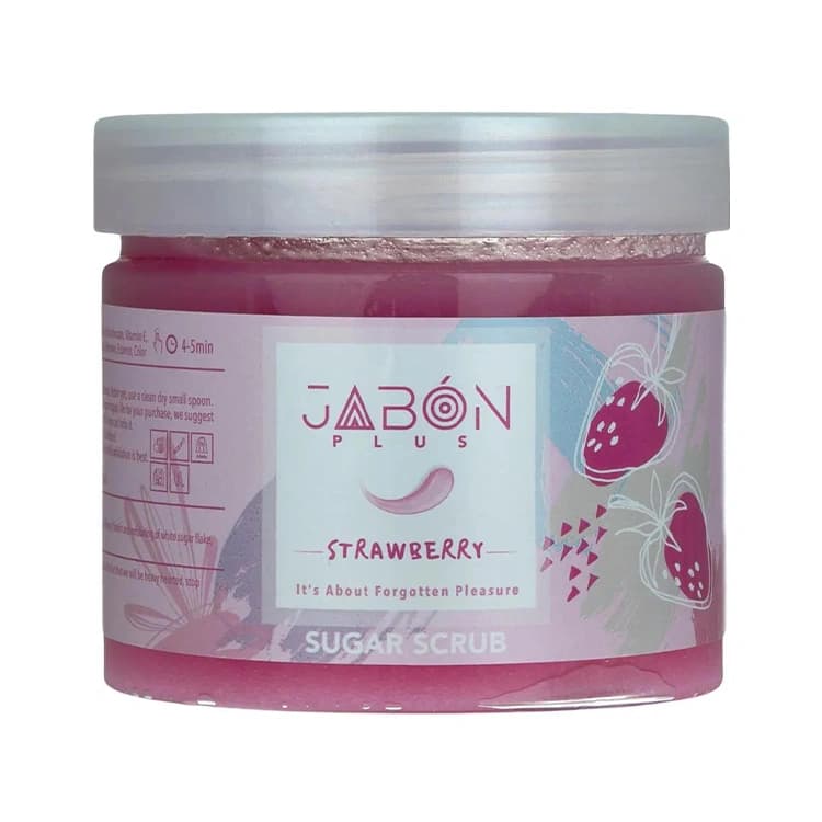 اسکراب بدن Jabon Plus مدل Strawberry حجم 450 میلی لیتر