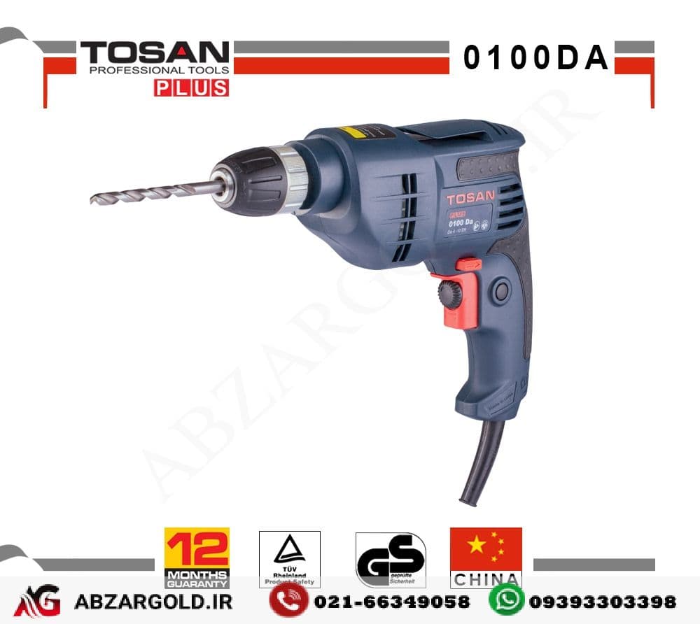 دریل 10 میلیمتری 400 وات توسن 0100DA — تصویر ۲