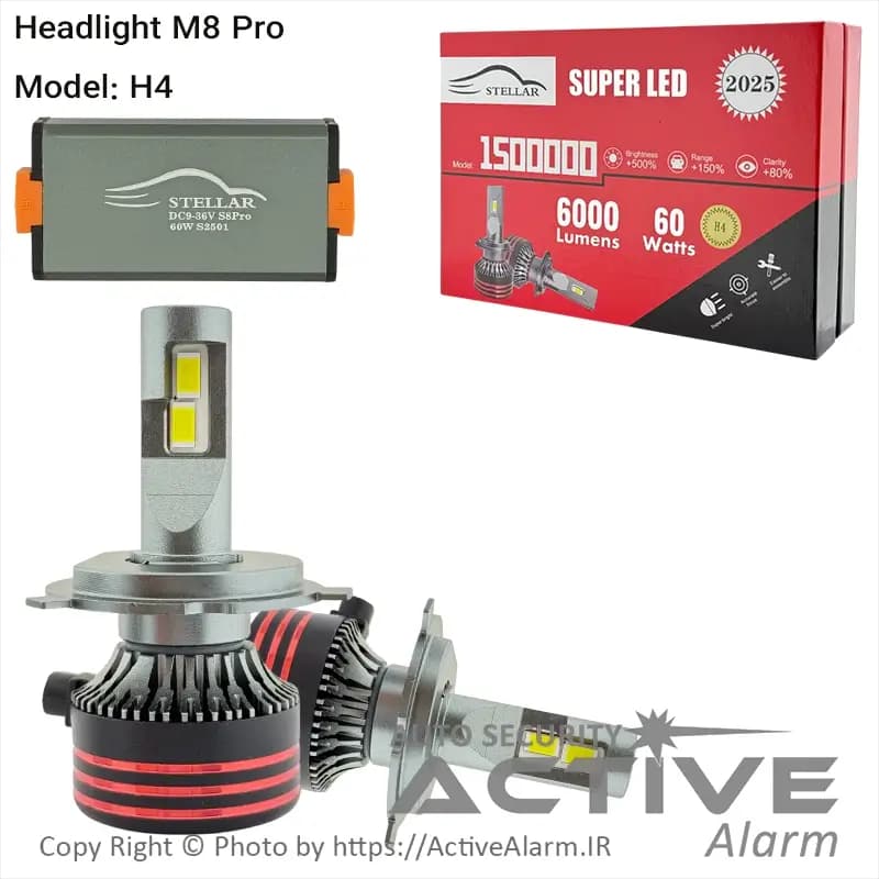 هدلایت و چراغ LED خودرو Stellar مدل S8 Pro