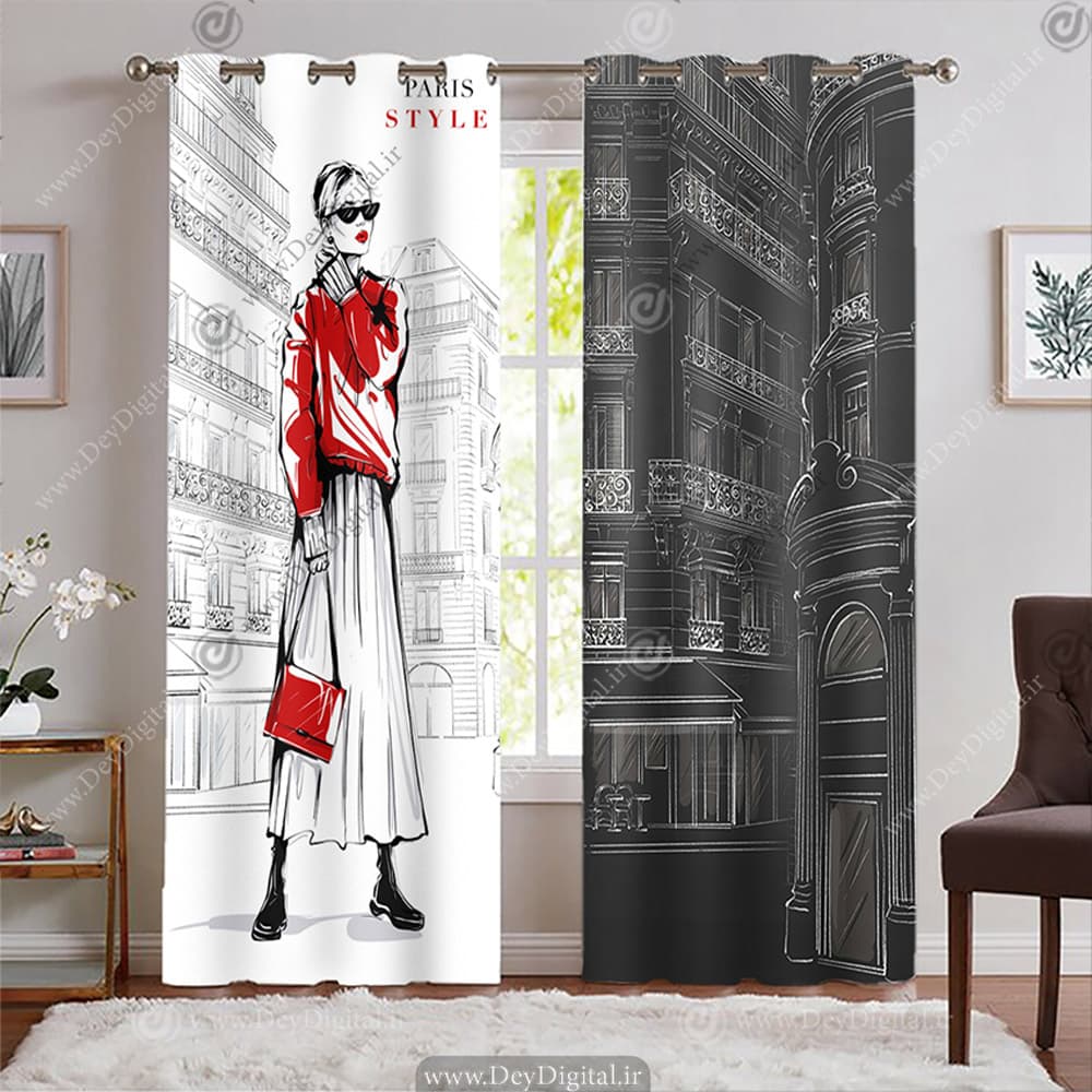 پرده سه بعدی بوتیک زنانه طرح مدلینگ فشن WA-6785