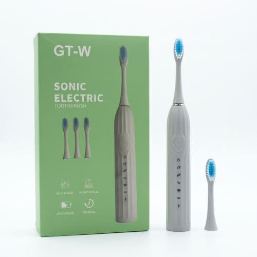 مسواک برقی سونیک مدل GT-W با ۳ سری یدک و کابل شارژ — تصویر ۸