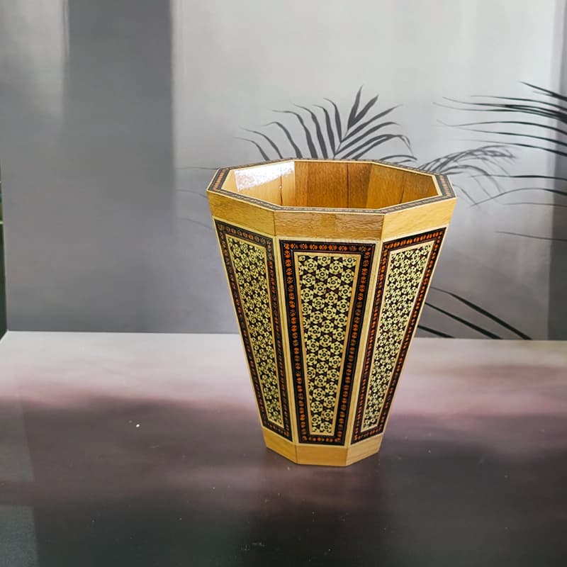 سطل خاتم کاری چوبی